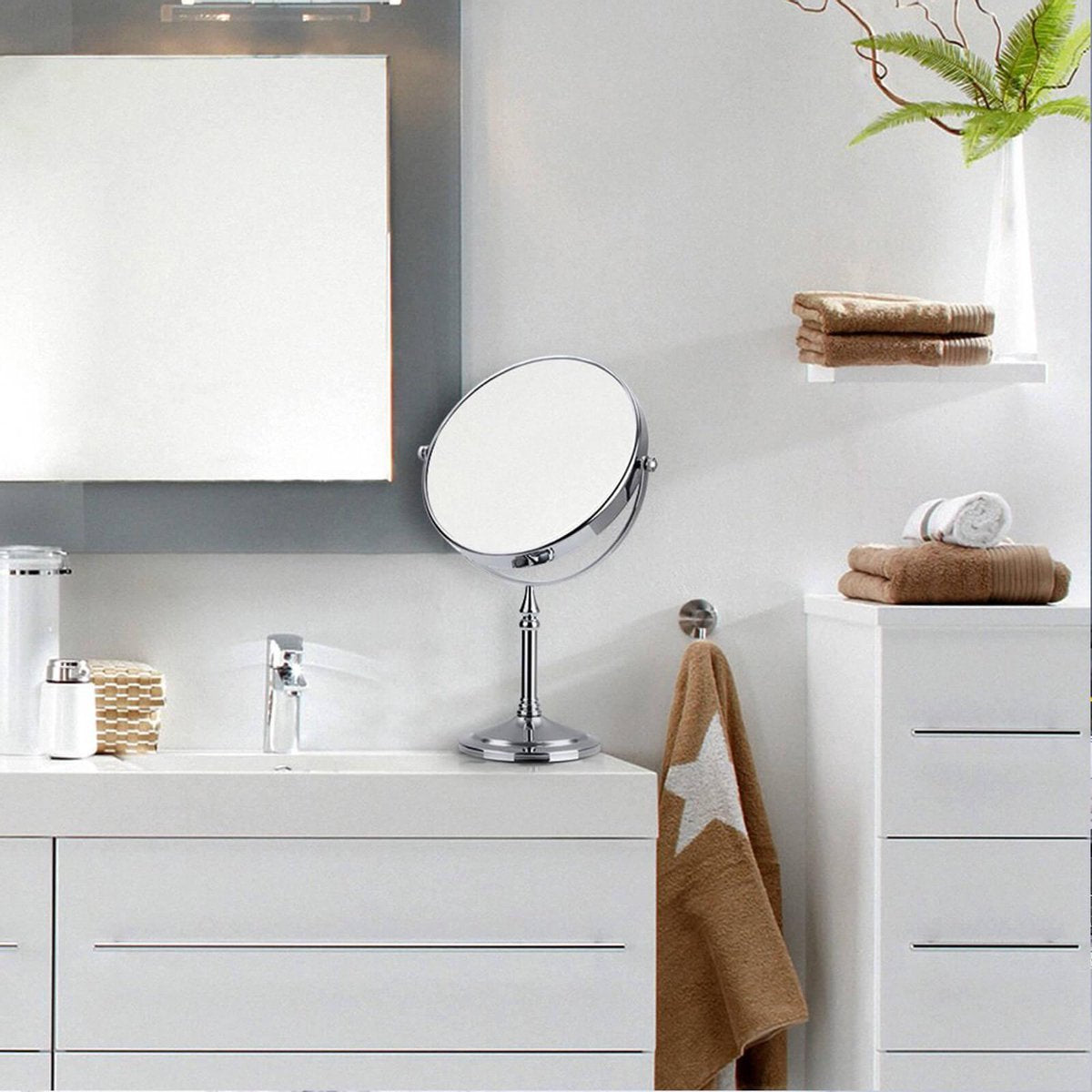 SONGMICS cosmeticaspiegel 10x + nominale dubbelzijdige tafelspiegel BBM006