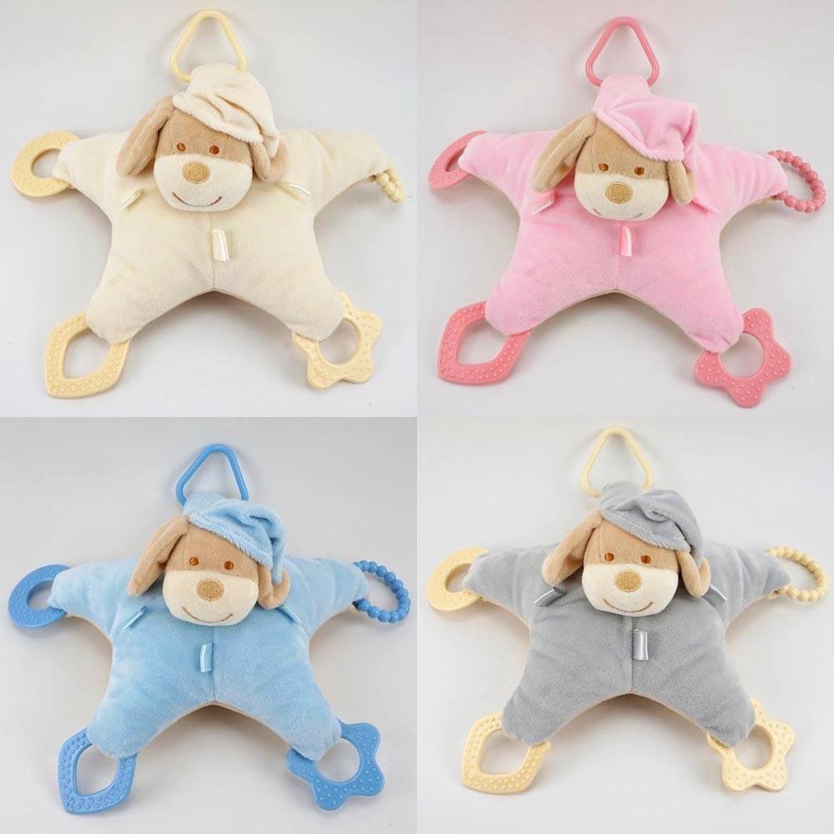 baby knuffel- ster- hond- blauw