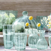 LSA Mia Serveerschaal - Gerecycled Glas - Met Houten Voet - 16.5 cm
