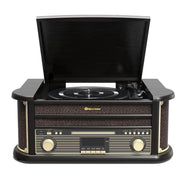 Roadstar HIF-1898D+BT Retro Platenspeler - Vintage DAB+ radio met Bluetooth - Zwart