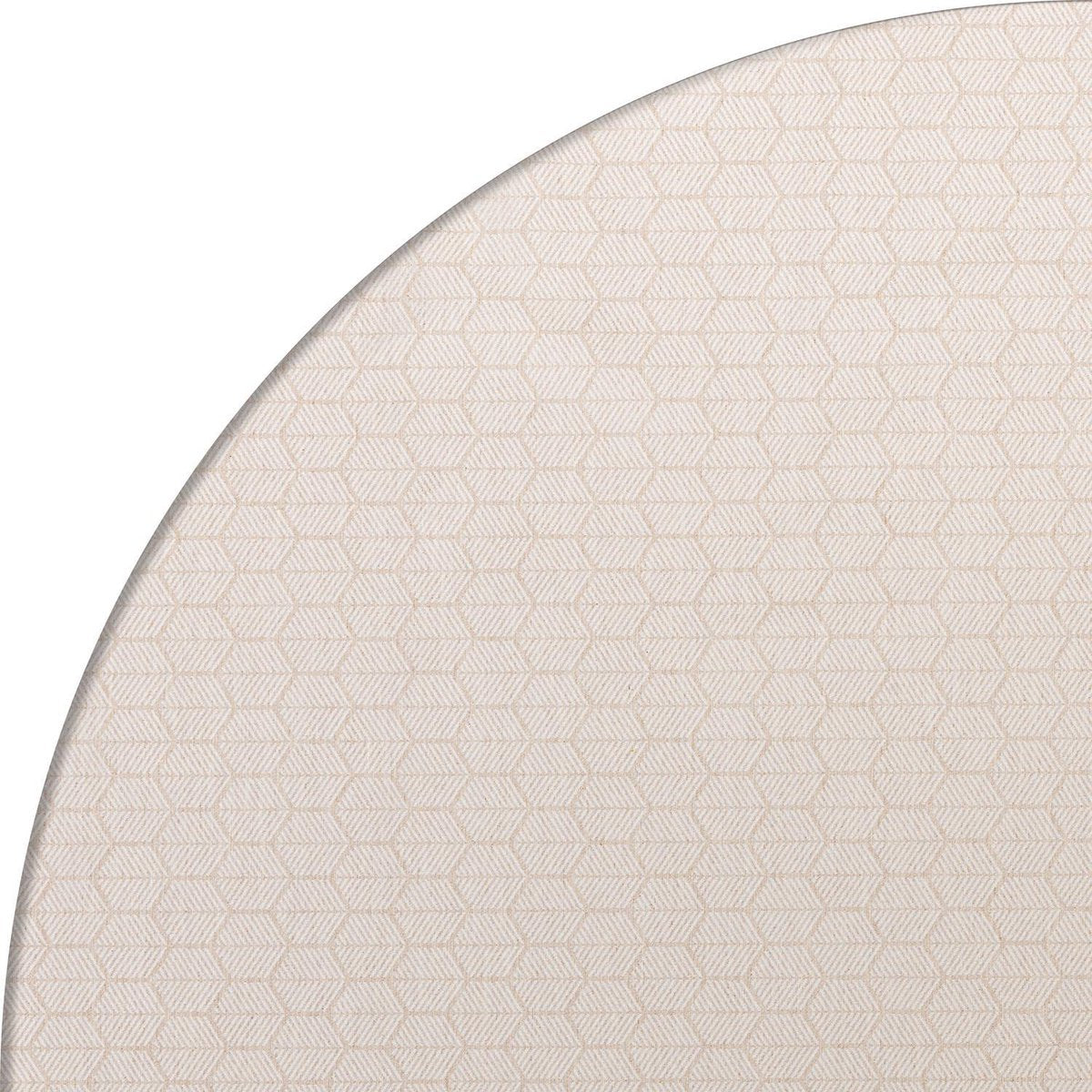 MixMamas Rond Tafelkleed Gecoat Jacquard - Ø 160 cm – Striped Hexagon - Beige
