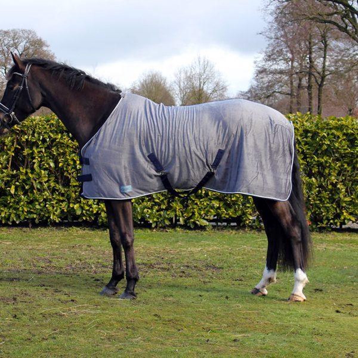 Sterke anti-pilling SOFT fleecedeken Grijs | Bij 5 STUKS  DE 6E  PAARDENDEKEN GRATIS!  - maat 205
