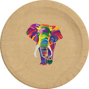 Procos Feestborden Olifant 23 Cm Karton Bruin 8 Stuks