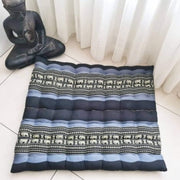 Zabuton – Meditatiemat - Zitkussen - Thais kussen/mat – Extra groot - Kapokvulling – 70x70cm - Grijs/Zwart