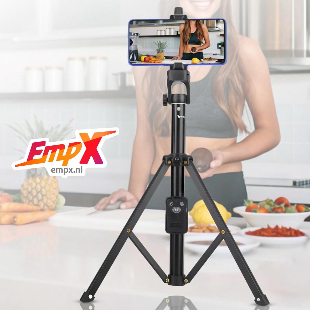 Tripod met afstandsbediening - Smartphone Bluetooth Remote Shutter - Tiktok Tripod - Camera Statief 102 Cm Aluminium Tripod voor Fotocamera en Smartphone - iPhone Tripod - Canon – Nikon - Sony - Spiegelreflexcamera