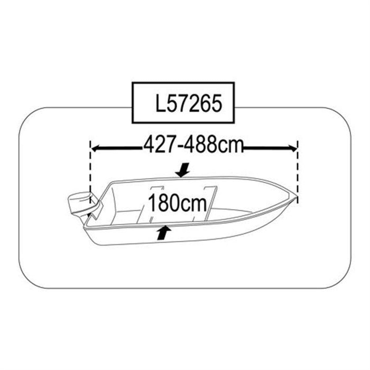 Lalizas zilverkleurige Boothoes Maat 1: 427-488 x 180cm