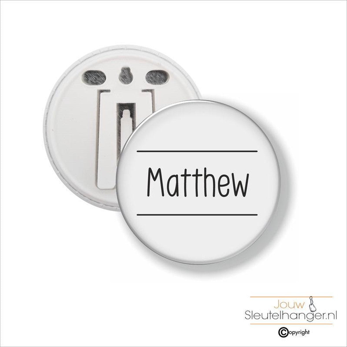 Button Met Clip 58 MM - Matthew