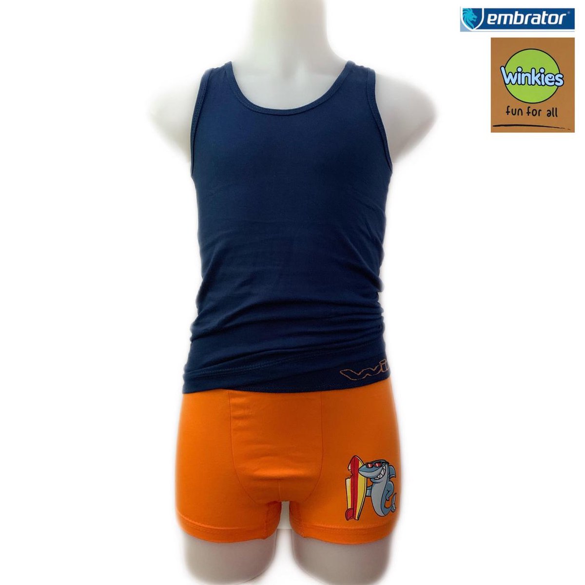 Embrator jongens Ondergoedsetje Surf oranje/donkerblauw maat 110/116