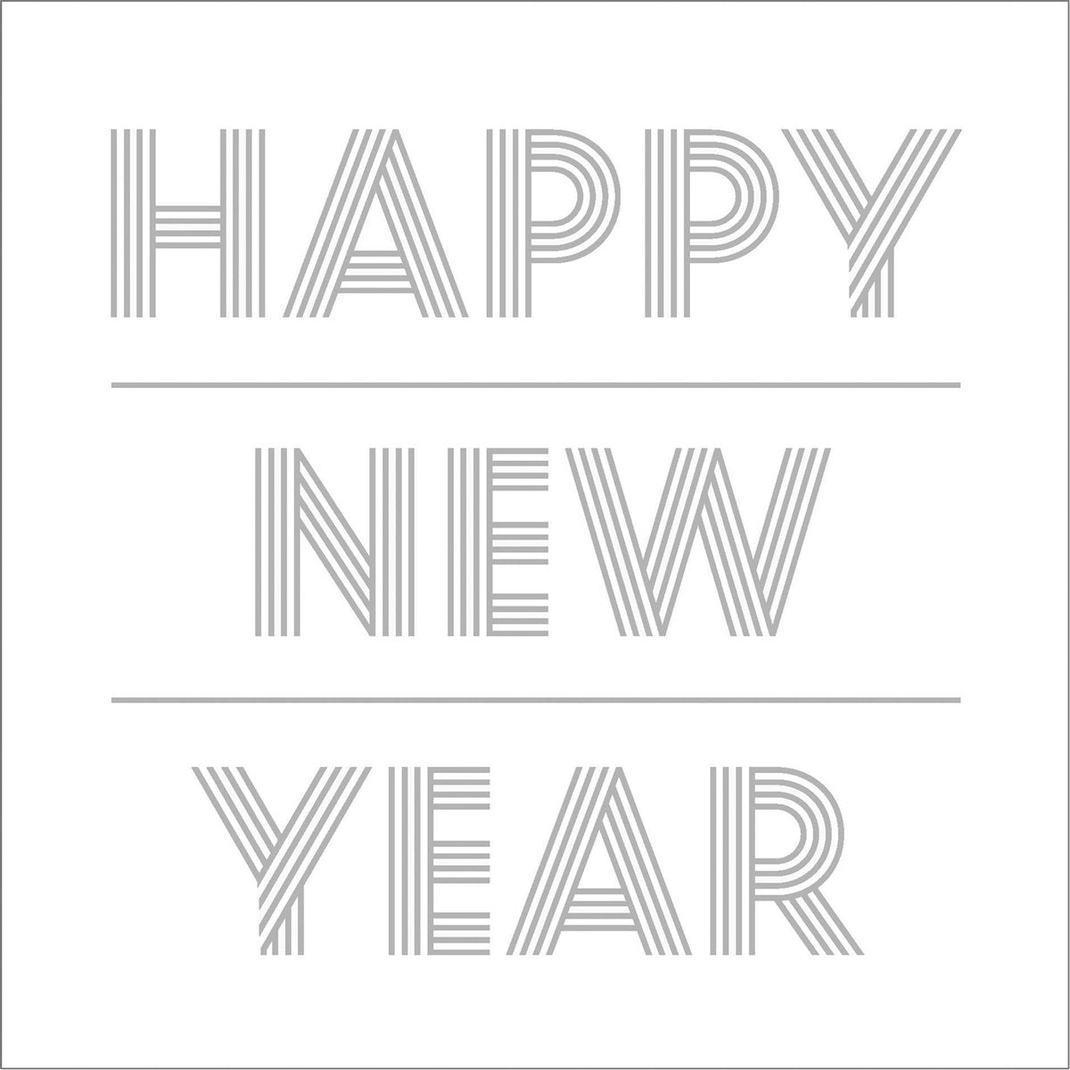 J-Line Pak 20 Servetten Happy Newyear Papier Wit/Zilver Large