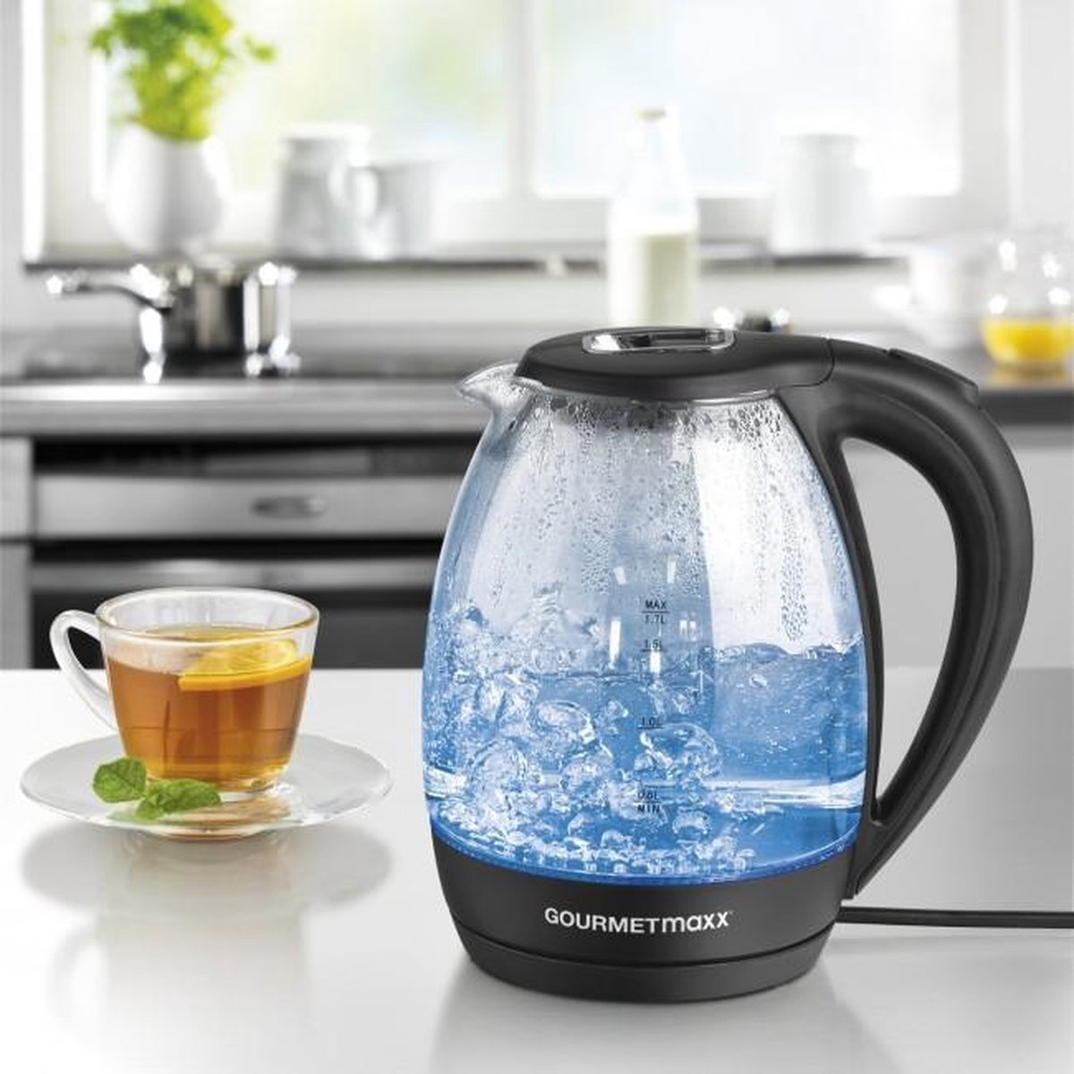 GourmetMaxx 07971 Waterkoker Snoerloos Zwart