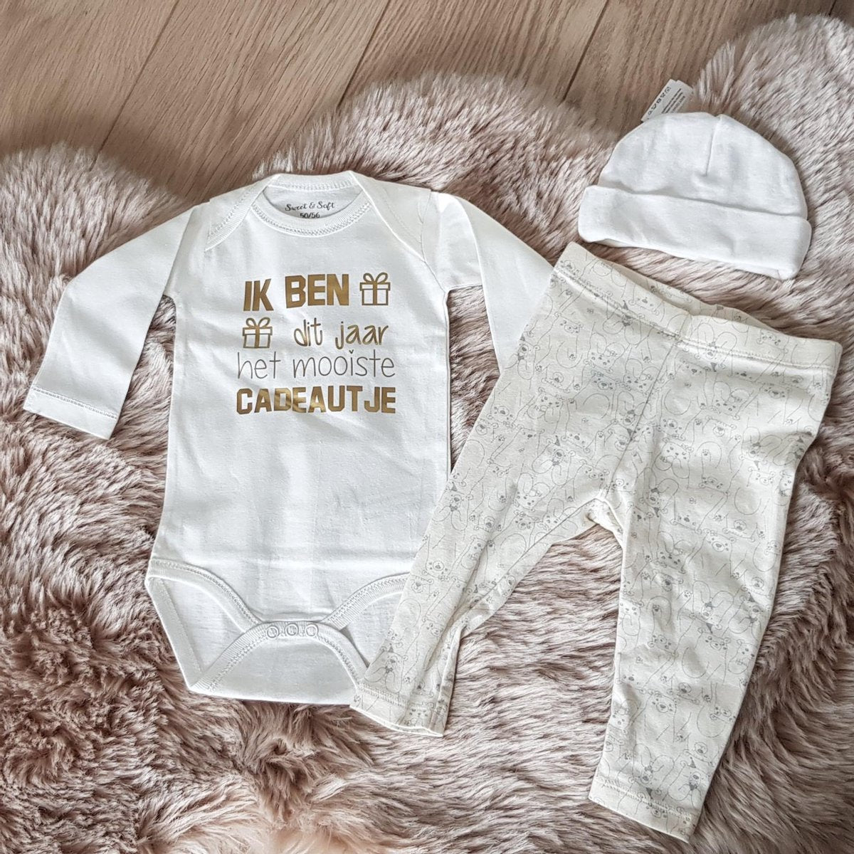 Baby cadeau geboorte meisje jongen set met tekst aanstaande zwanger kledingset pasgeboren unisex Bodysuit |  babykleding Huispakje | Kraamkado | Gift Set babyset kraamcadeau pakje babygeschenk babygeschenkset kraampakket