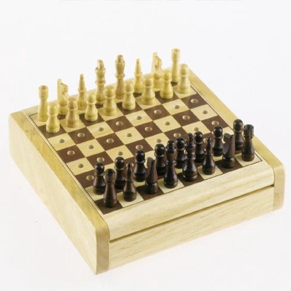 Longfield Games Pocket Schaakspel - Rubberhout