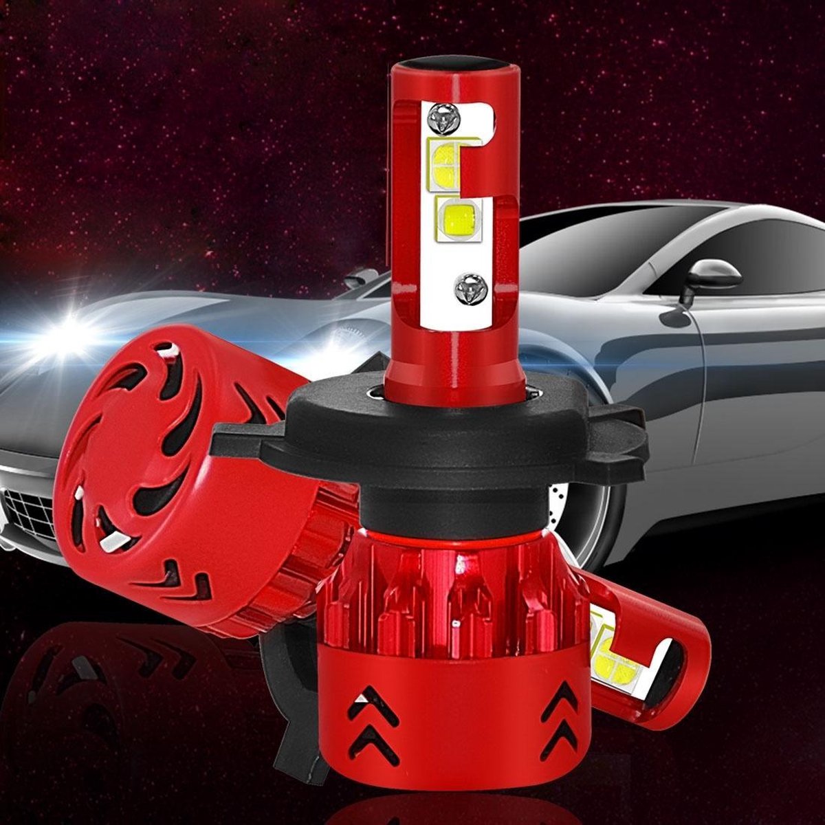 2 STKS Auto H4 / 9003 / HB2 25 W 2500LM 6000 K Pure Wit CREE-XHP50 LED Koplamp Bollen Conversie Kit