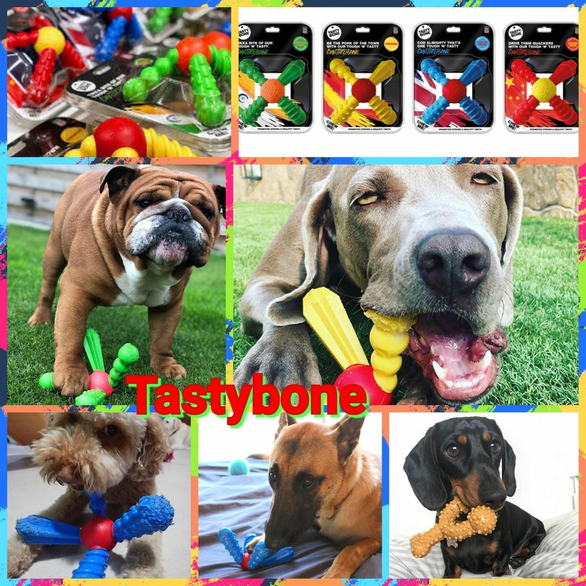 Tasty Bone-honden speelgoed- kauw speelgoed-Medium- Chorizo