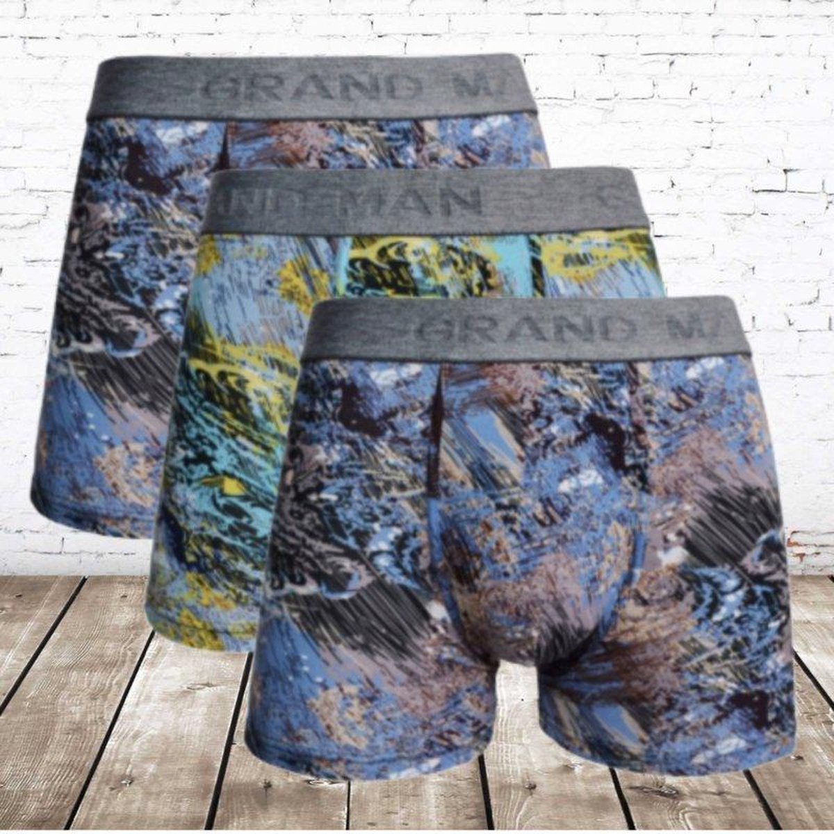 Grand man heren boxershorts katoen 5041 3-pak - L
