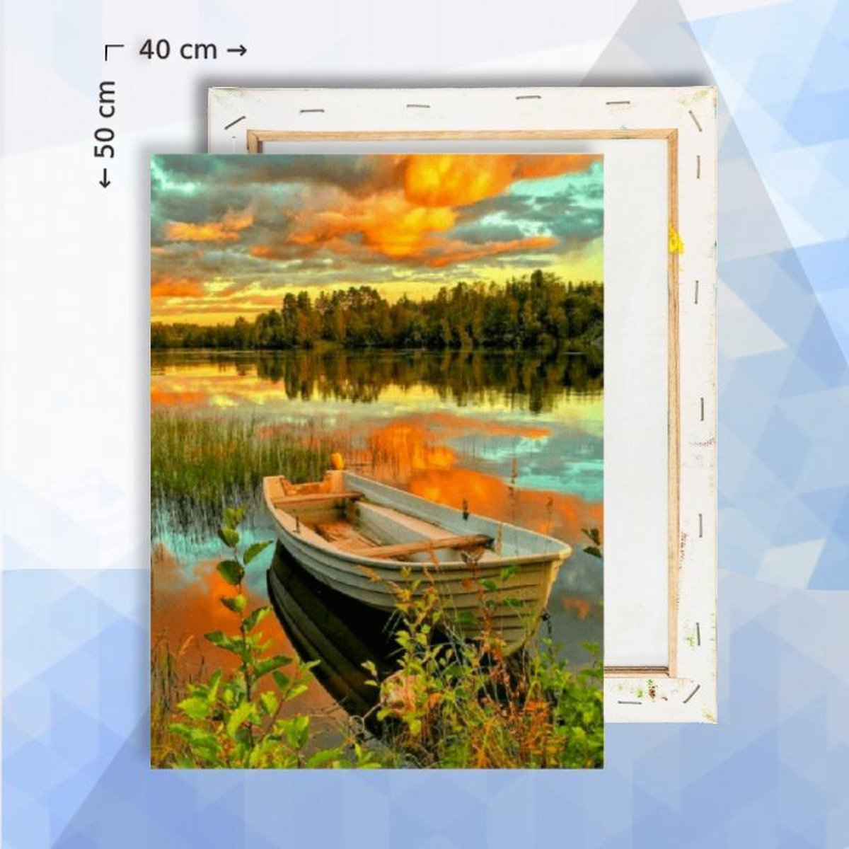 Schilderen Op Nummer pakket roeiboot - 40x50 cm  - met frame