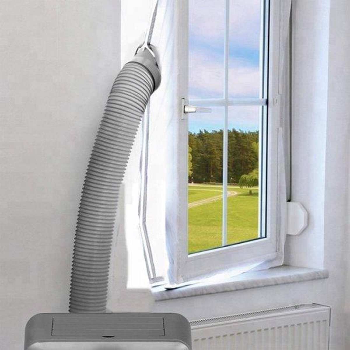 Raamafdichting Mobiel Airco - Airco Afsluiting - Raamafdichting Airco - Raamafdichtingskit Mobiele Airco - Dichting voor Airco - Raam en/of Venster Afdichting - Transparant - 4M