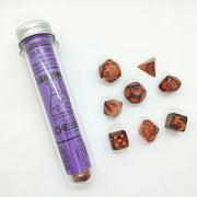 Chessex 8-Die set Lab Dice Nebula Copper Matrix/Orange