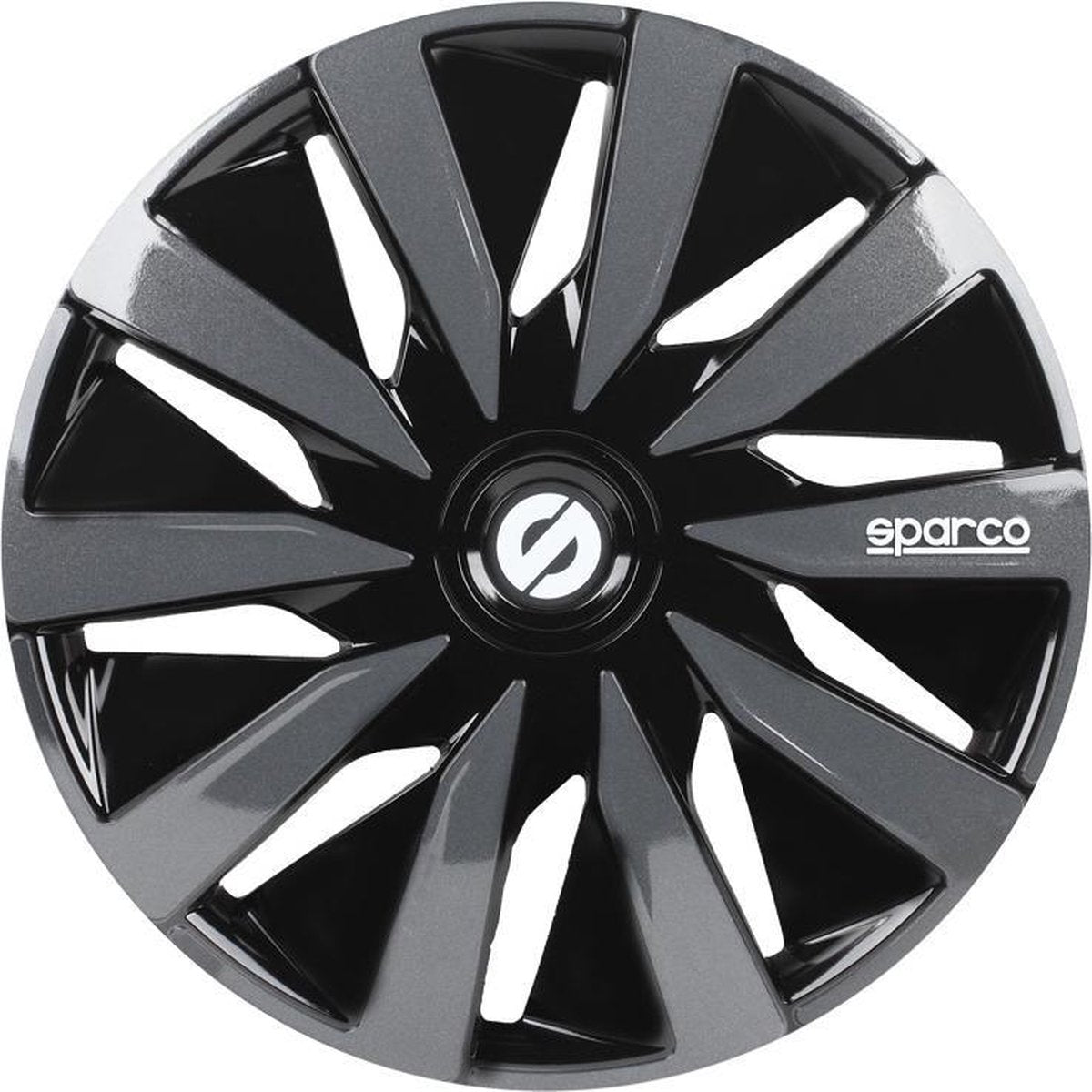 Satz Sparco Radzierblenden Lazio 13-Zoll Schwarz/Grau