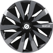 Satz Sparco Radzierblenden Lazio 13-Zoll Schwarz/Grau