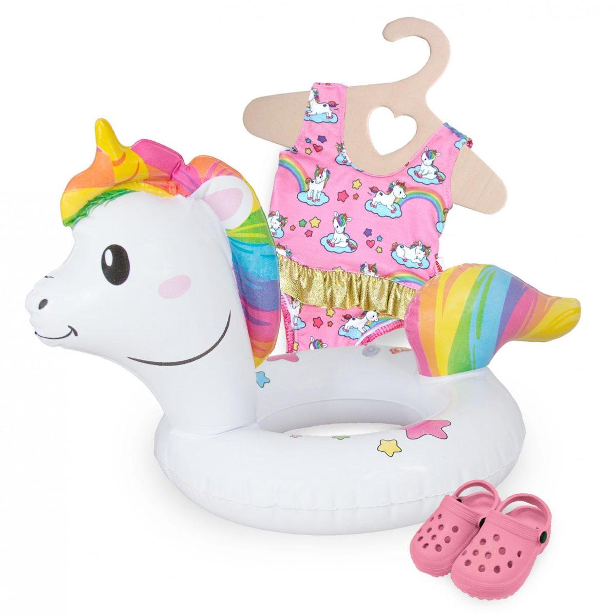 Heless Roze Zwemset Eenhoorn Voor Poppen Van 35-45 Cm 3-delig