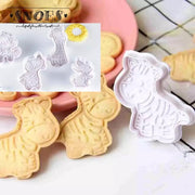 Snoes Uitsteekvormpjes Set Safari Jungle dieren - Giraf Aap Zebra Konijn - Koekvormpjes - Uitsteekvorm koekjes - Cookie Cutter Set