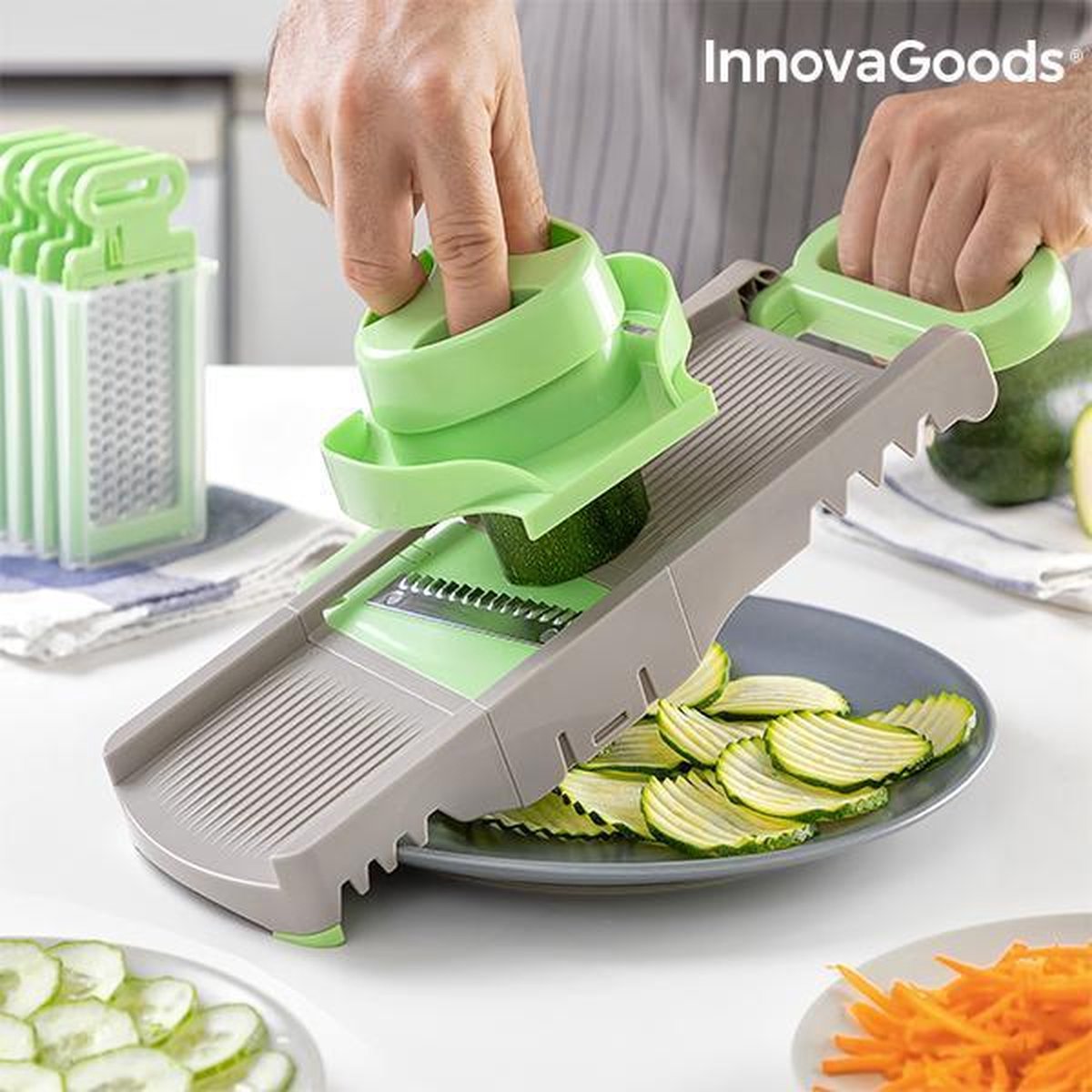 6-in-1 Opvouwbare Mandoline Rasp Choppie InnovaGoods