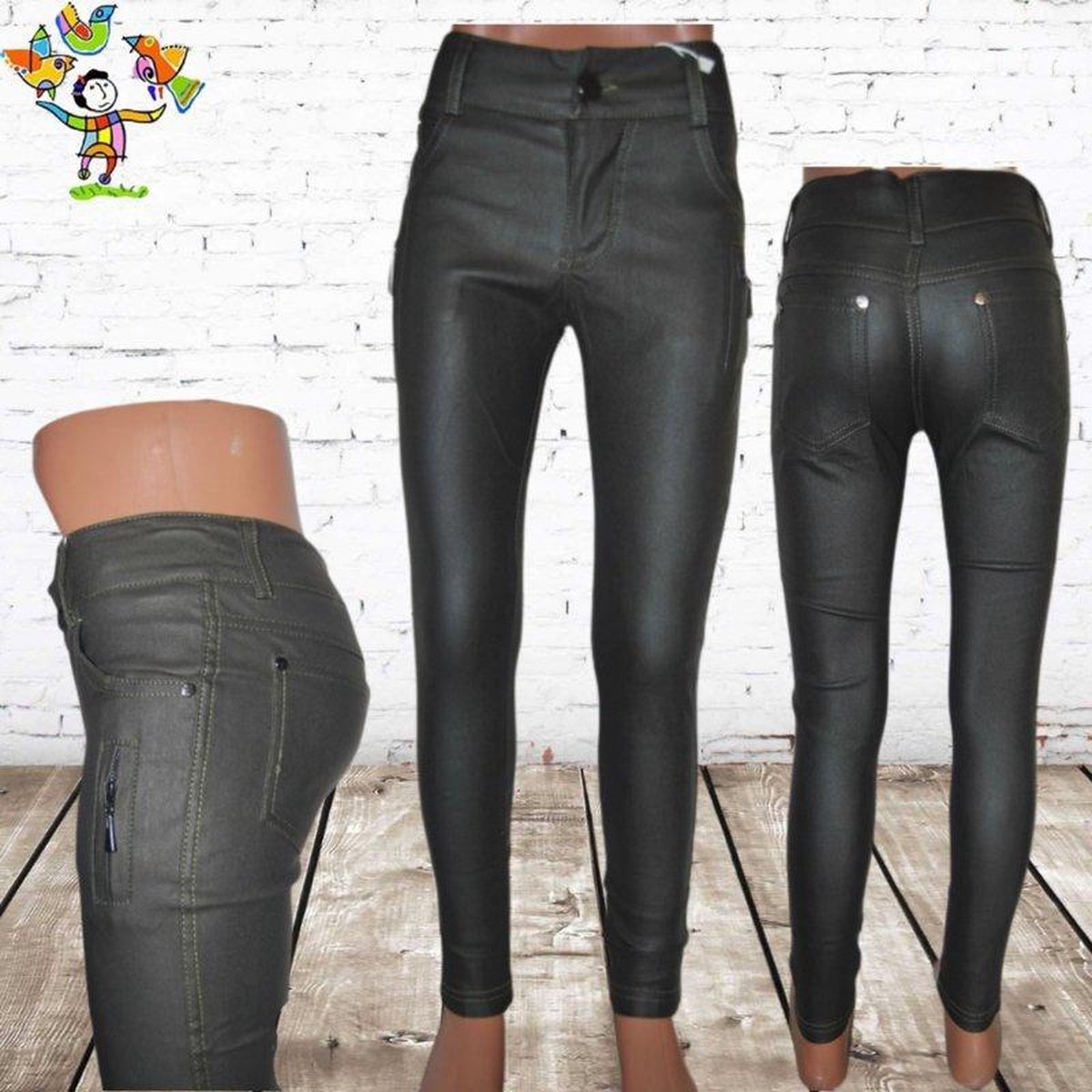 Papillon wax broek mosgr - 110/116