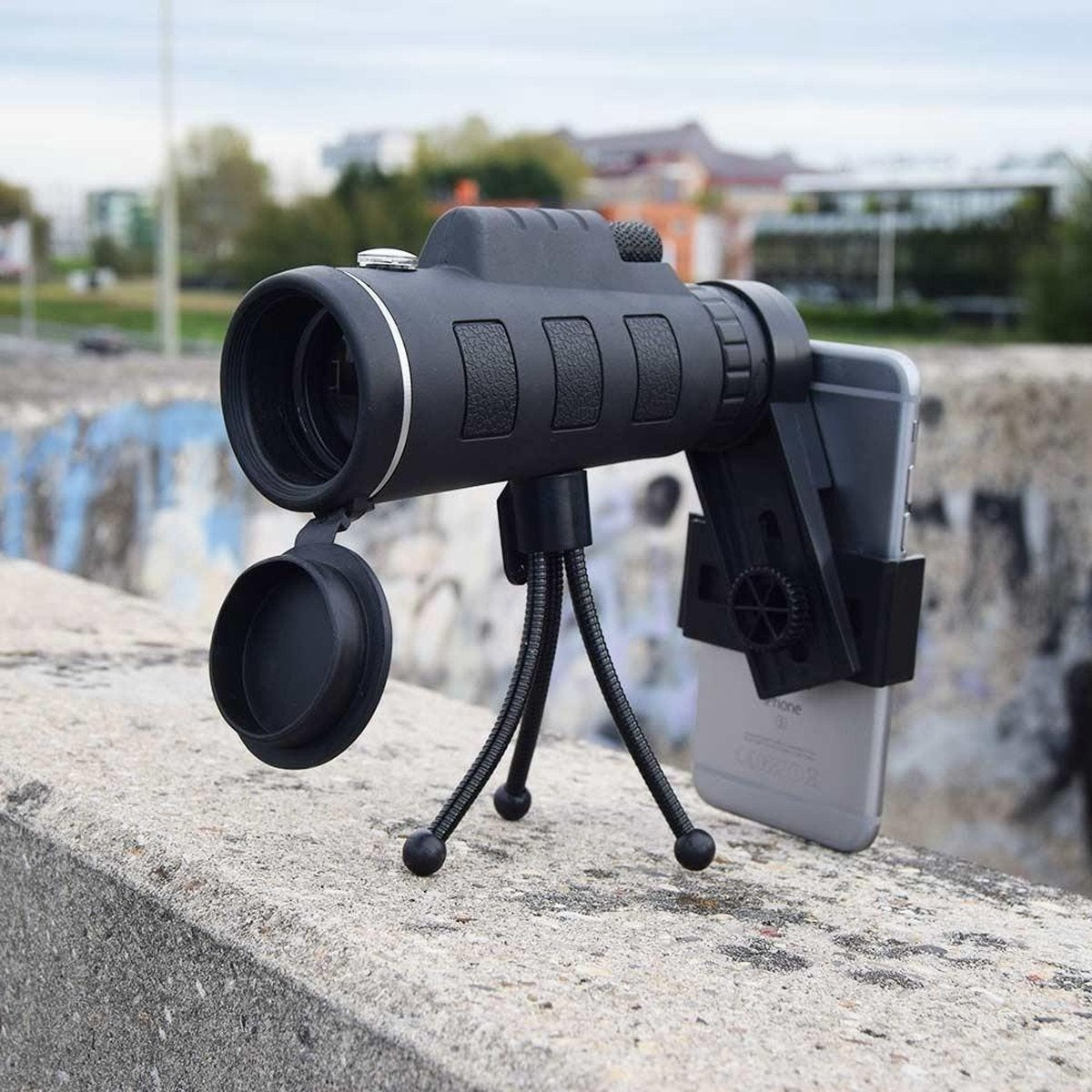 MikaMax Telescoop Smartphone Camera - Opzetlens Smartphone/Tablet - Zwart - Telescoop
