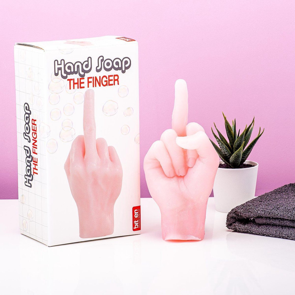 Bitten Handzeep Middelvinger - Roze