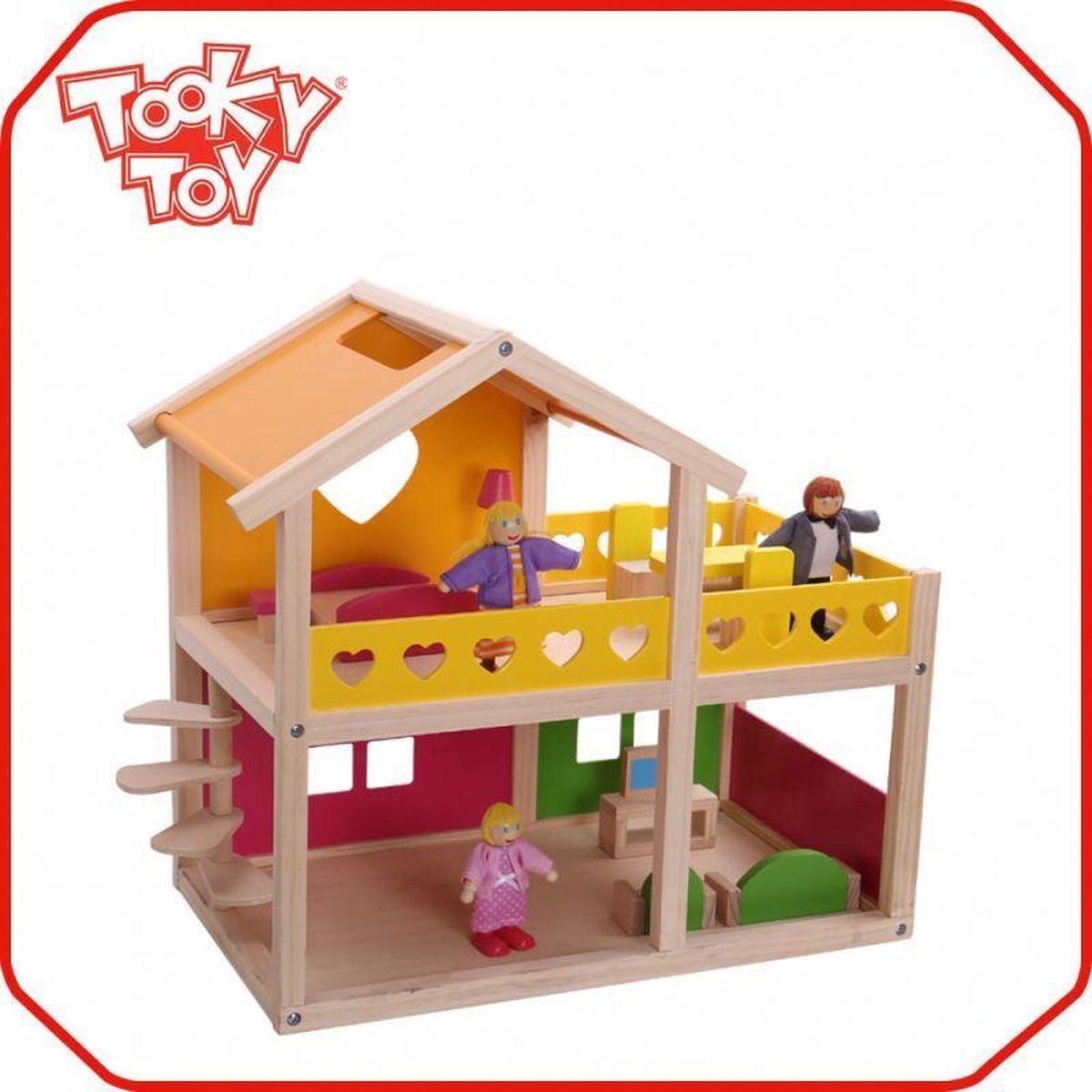Tooky Toys poppenhuis met inrichting