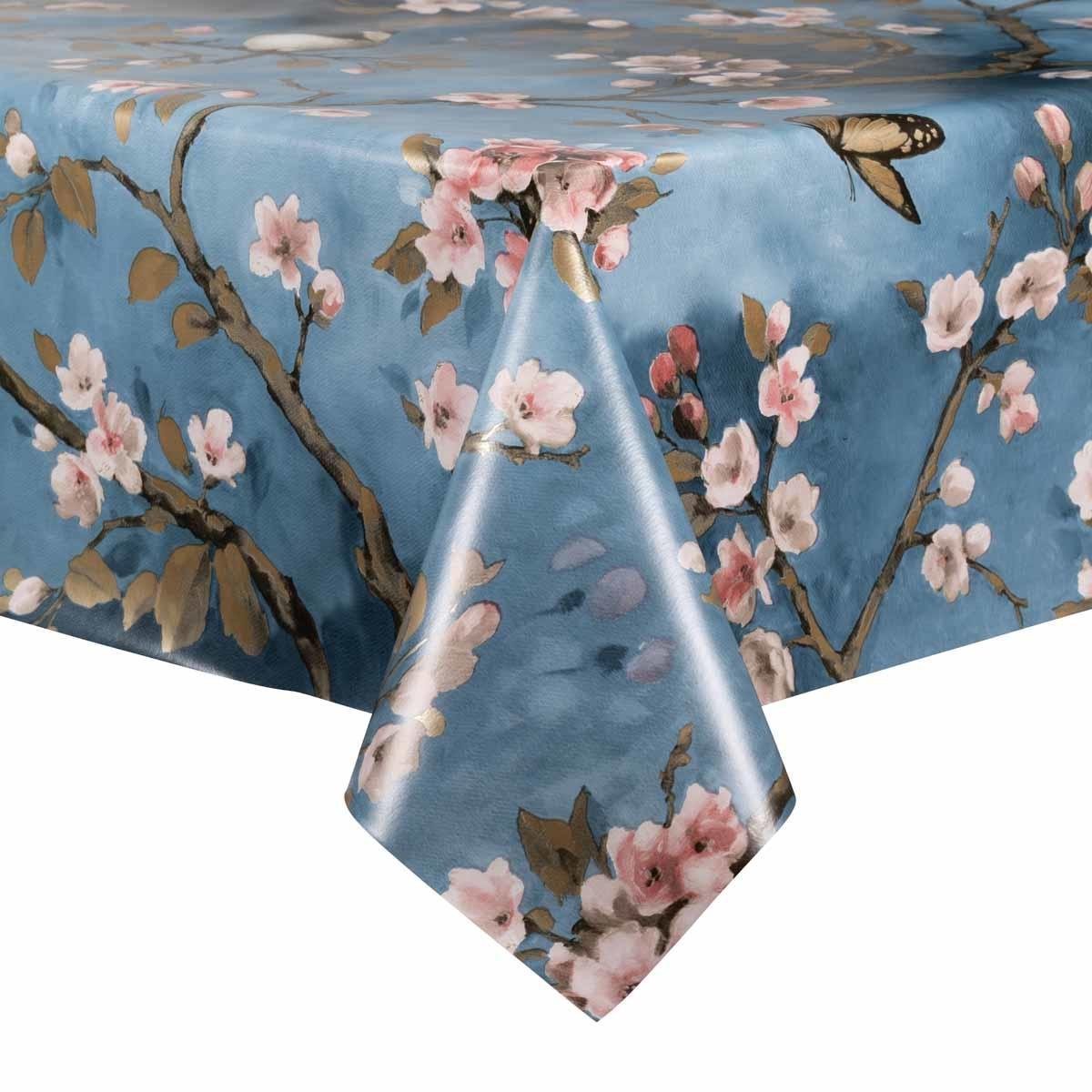 MixMamas Tafelzeil - 140 x 250 cm - Vogels - donkerblauw