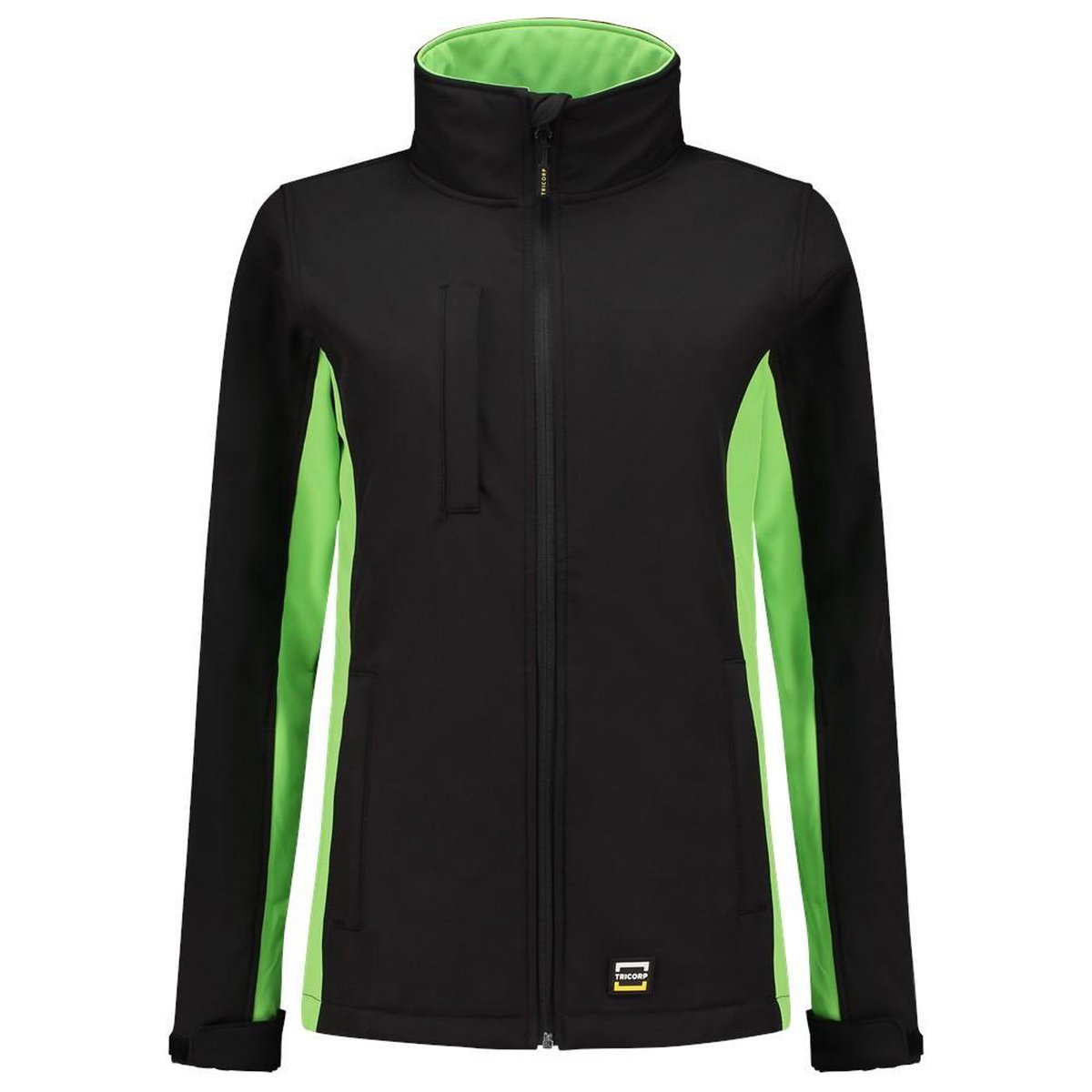 Tricorp soft shell jack bi-color Dames - 402008 - zwart / limoen - maat 3XL