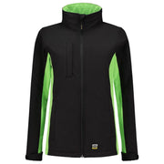 Tricorp soft shell jack bi-color Dames - 402008 - zwart / limoen - maat 3XL