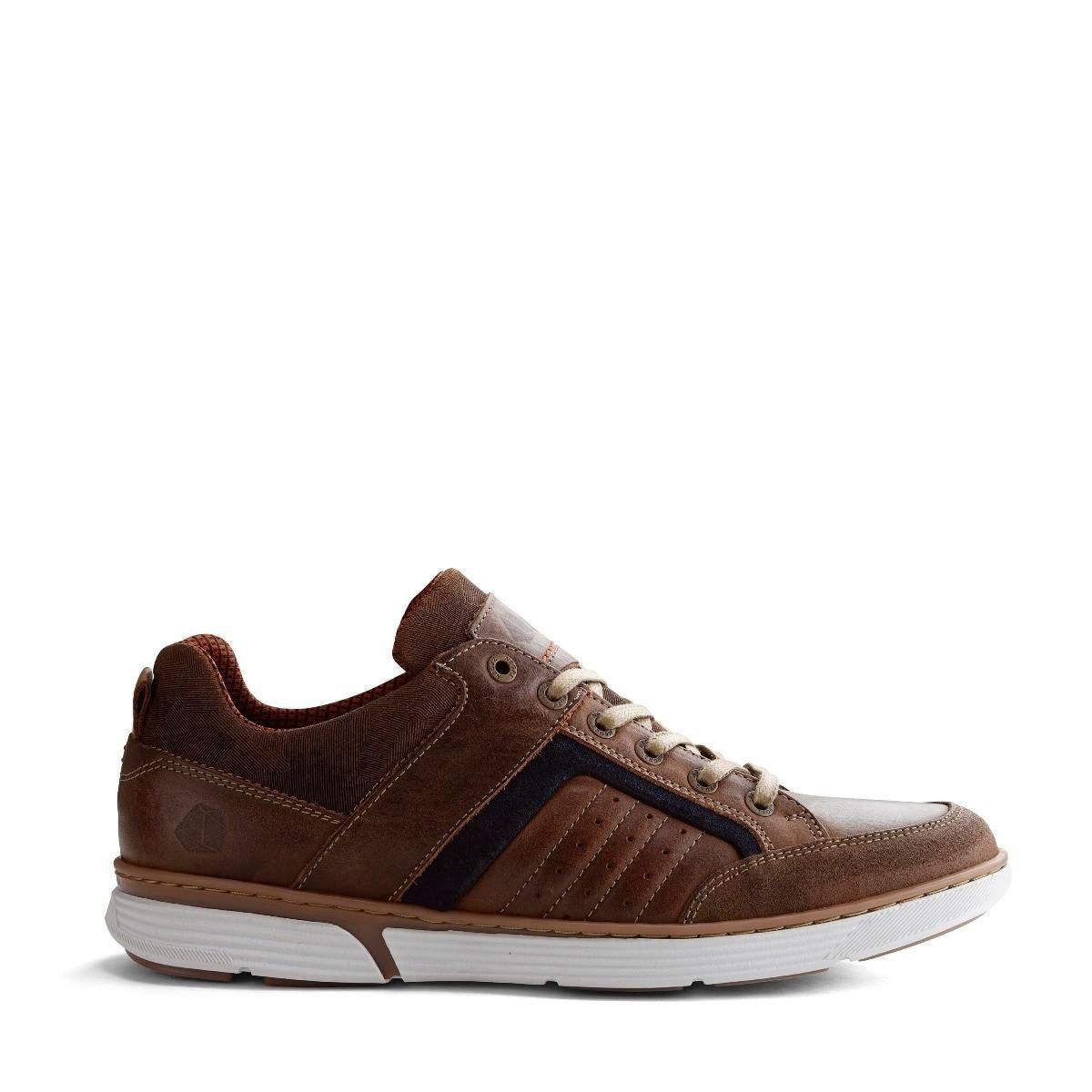 NoGRZ A.Balat - Sportieve leren herensneaker - Cognac - Maat 40