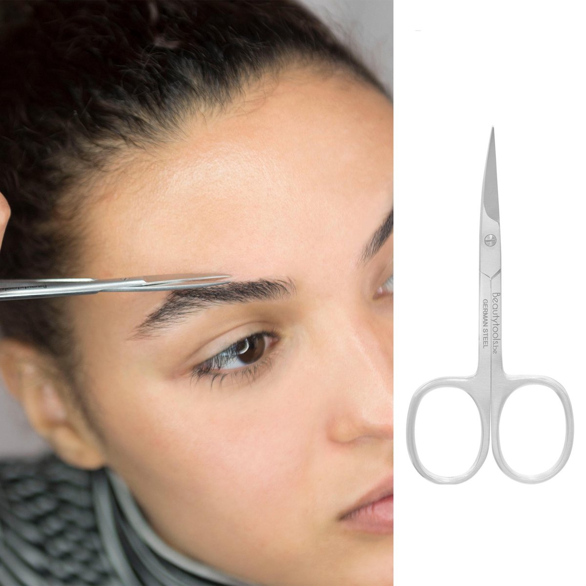 BeautyTools Professioneel Wenkbrauw schaartje / Wenkbrauw Trimmer/ Eyebrow Scissor - Recht snijvlak - 10 cm (NS-0799) INOX