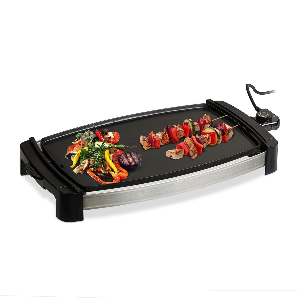 relaxdays bakplaat elektrisch - grillplaat - elektrische barbecue - 2000 W - indoor