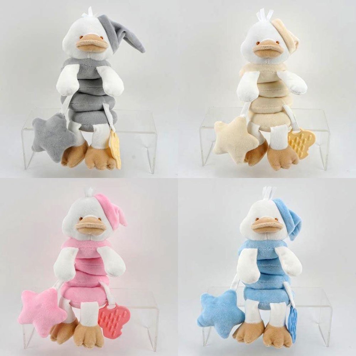 baby knuffel- veer- eend- grijs