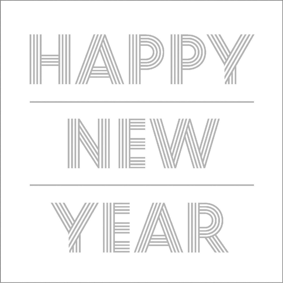 J-Line Pak 20 Servetten Happy Newyear Papier Wit/Zilver Small