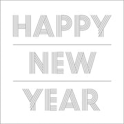 J-Line Pak 20 Servetten Happy Newyear Papier Wit/Zilver Small