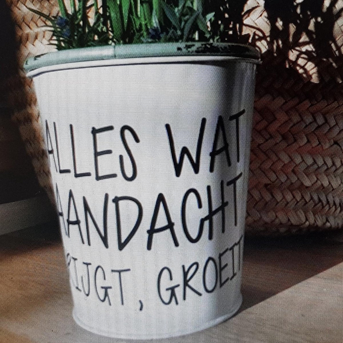 4 stuks  sticker set  gieter bloempot cadeau juf tekst bedankt | Alles wat aandacht krijgt groeit |  bedanken juffen juffendag meester meesterdag  afscheid einde jaar schooljaar groep klas  Juffendag cadeau  Einde schooljaar   juf