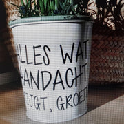4 stuks  sticker set  gieter bloempot cadeau juf tekst bedankt | Alles wat aandacht krijgt groeit |  bedanken juffen juffendag meester meesterdag  afscheid einde jaar schooljaar groep klas  Juffendag cadeau  Einde schooljaar   juf