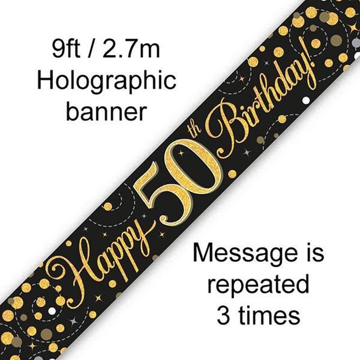 Banner 50 jaar Zwart  en Goud
