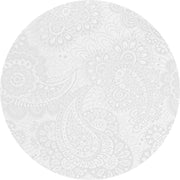 MixMamas Rond Tafelkleed Gecoat Jacquard - Ø 160 cm -Paisley - Wit