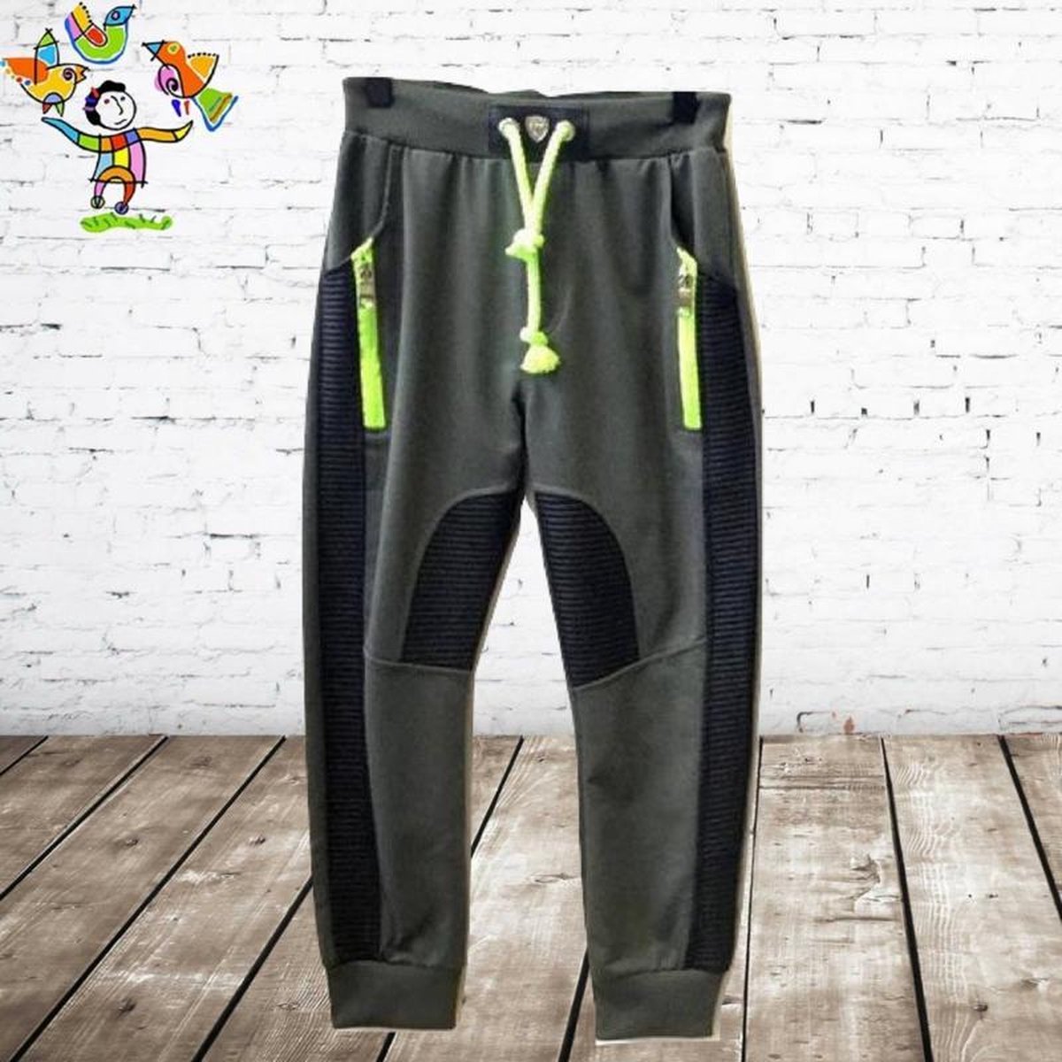 S&C Joggingbroek jongens rits groen 98/104 - 98/104