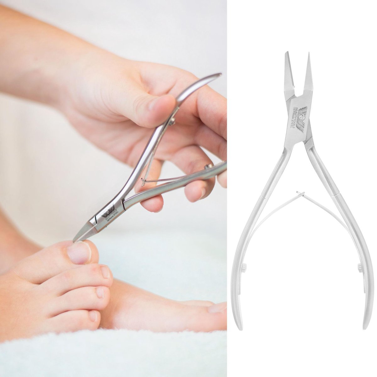 BeautyTools Nagelknipper/INOX Nageltang Speciaal Voor Ingegroeide Nagels - Ingroei Nageltang - Zeer Spitse Bek Voor het behandelen van Ingegroeide Teennagels - 16 mm (NN-2335)