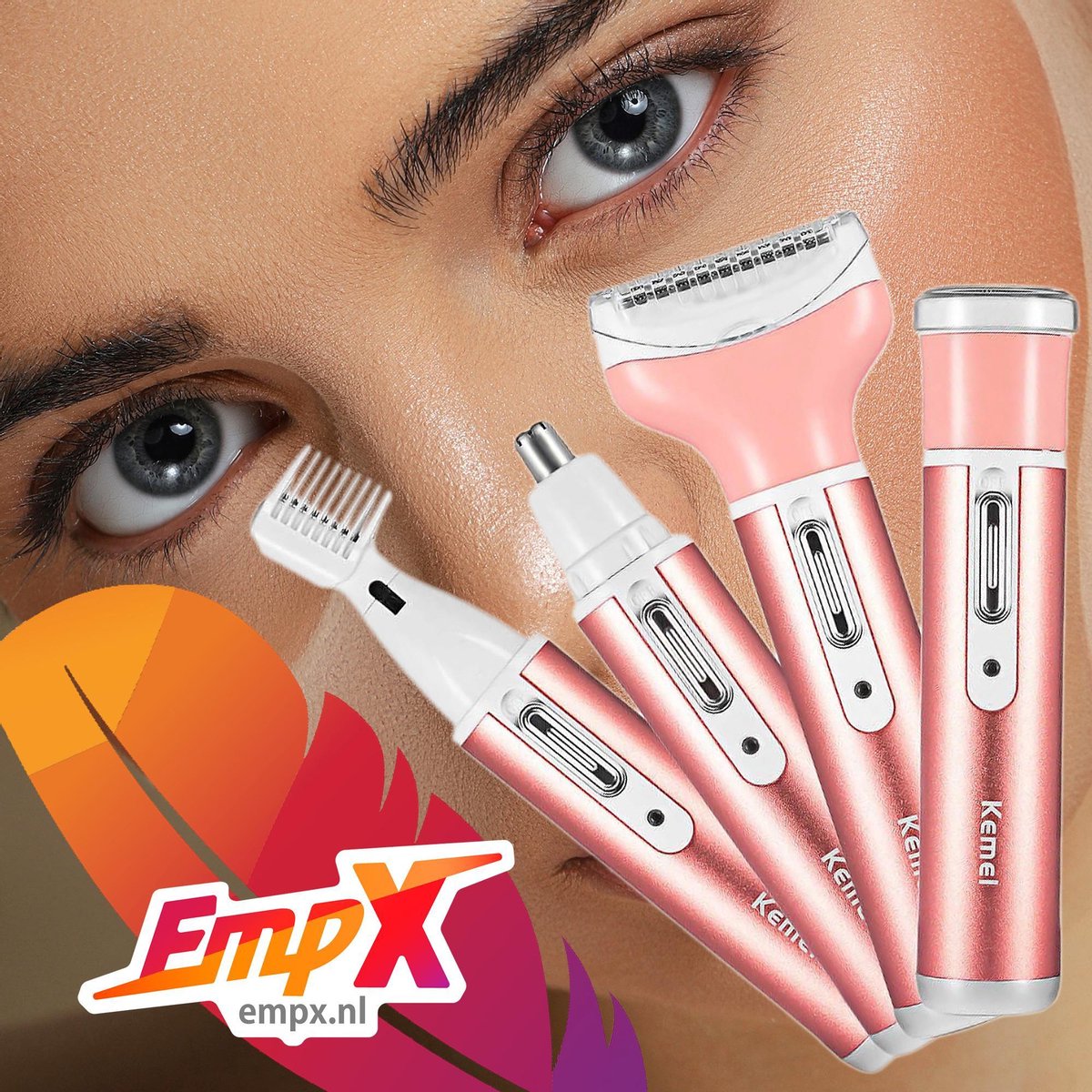 EmpX.nl Ladyshaves | Multifunctionele  oplaadbaar 4 in 1 ladyshave | Bodygroomer | Bikinitrimmer | Wenkbrauwtrimmer | Neustrimmer | Oksel trimmer | Oplaadbaar| Ladyshaves voor vrouwen