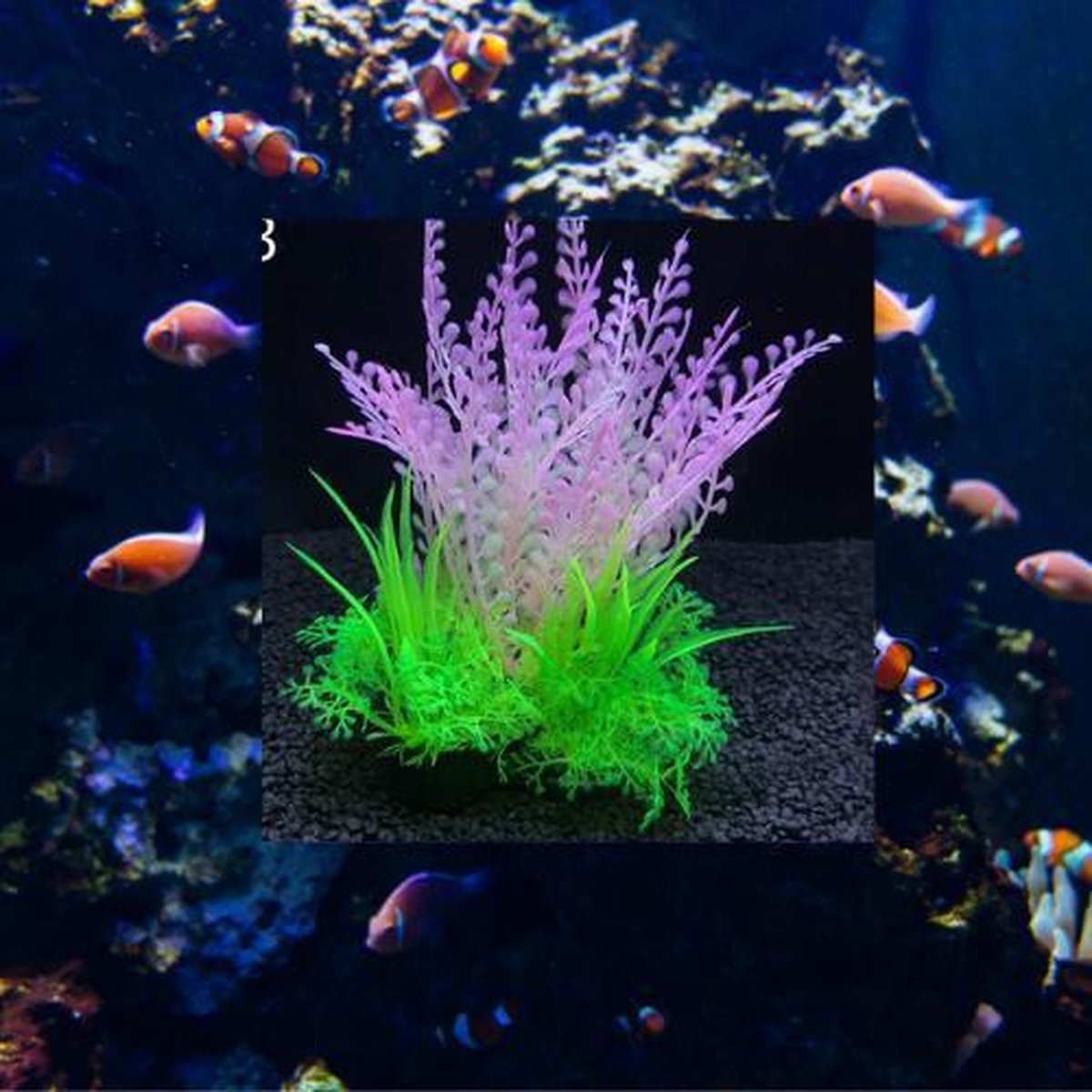 Dierplezier - Aquarium decoratie - Koraal - Kunstplant Aquarium - Planten voor aquarium - Mooie plantendecoratie –Plantenbundel - Aquariumdecoratie 14cm x 8cm - Aquariumversiering - Benodigdheden aquarium
