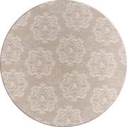 MixMamas Rond Tafelkleed Gecoat - Ø 140 cm - Krijt bloem Beige