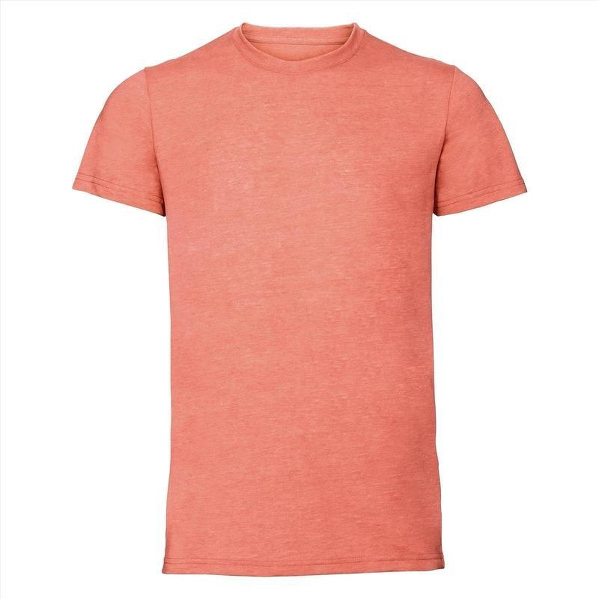 Basic ronde hals t-shirt vintage washed koraal oranje voor heren - maat L
